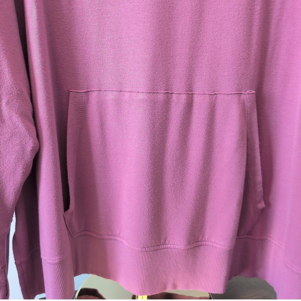 Kinesis Pullover Sweatshirt Women 3X Purple Thumbhole Kangaroo Pocket Side Slit - Picture 3 of 12